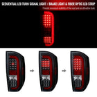 2014-2021 Toyota Tundra Red Bar Sequential LED Tail Lights (Matte Black Housing/Clear Lens)