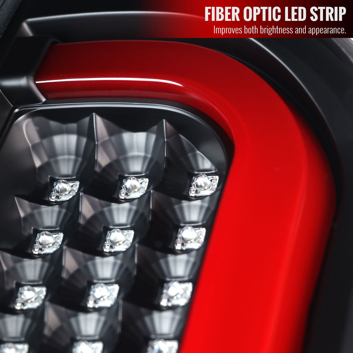 2014-2021 Toyota Tundra Red Bar Sequential LED Tail Lights (Matte Black Housing/Clear Lens)