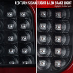2014-2021 Toyota Tundra Red Bar Sequential LED Tail Lights (Matte Black Housing/Clear Lens)