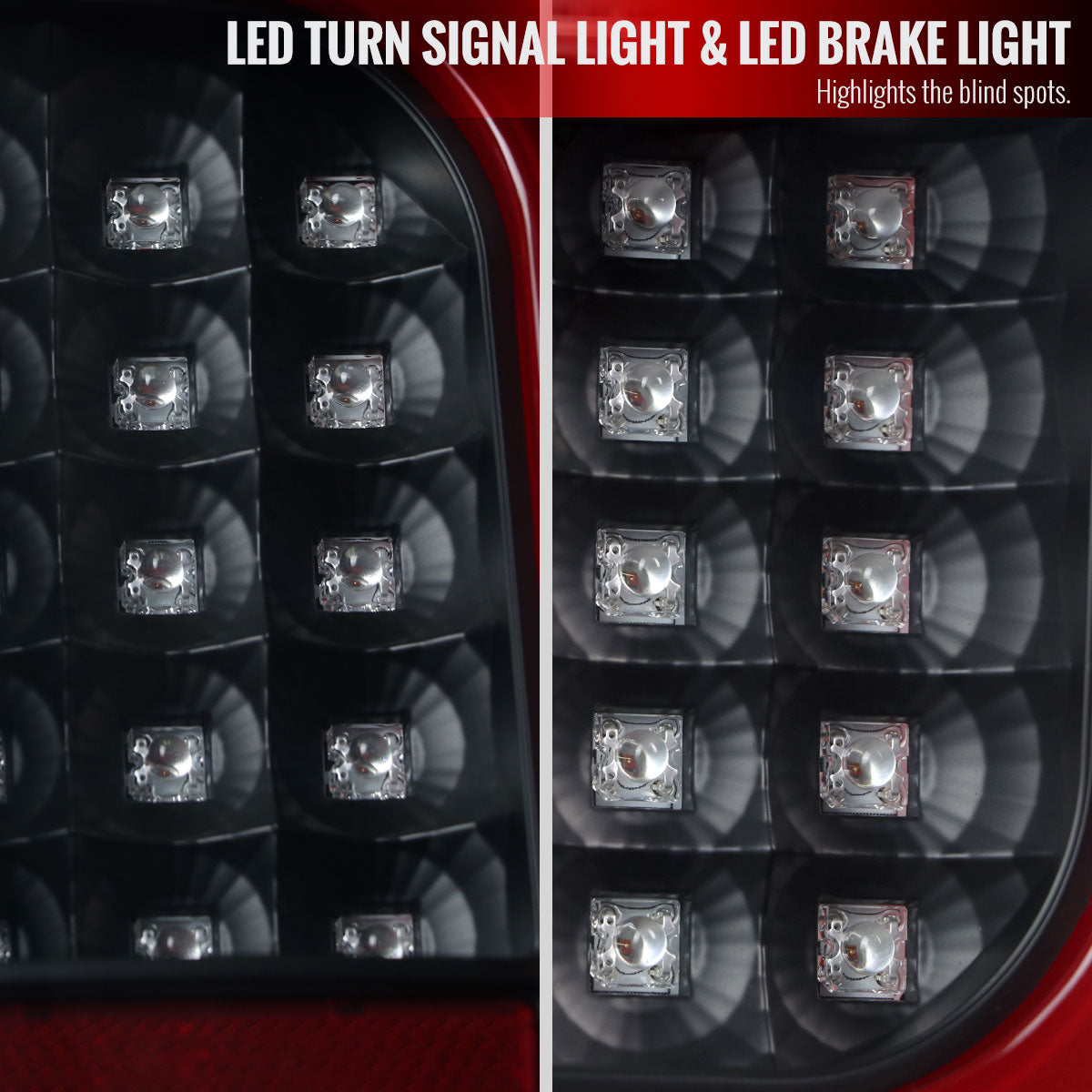 2014-2021 Toyota Tundra Red Bar Sequential LED Tail Lights (Matte Black Housing/Clear Lens)