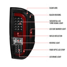 2014-2021 Toyota Tundra Red Bar Sequential LED Tail Lights (Matte Black Housing/Clear Lens)