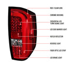 2014-2021 Toyota Tundra White Bar Sequential LED Tail Lights (Chrome Housing/Red Clear Lens)