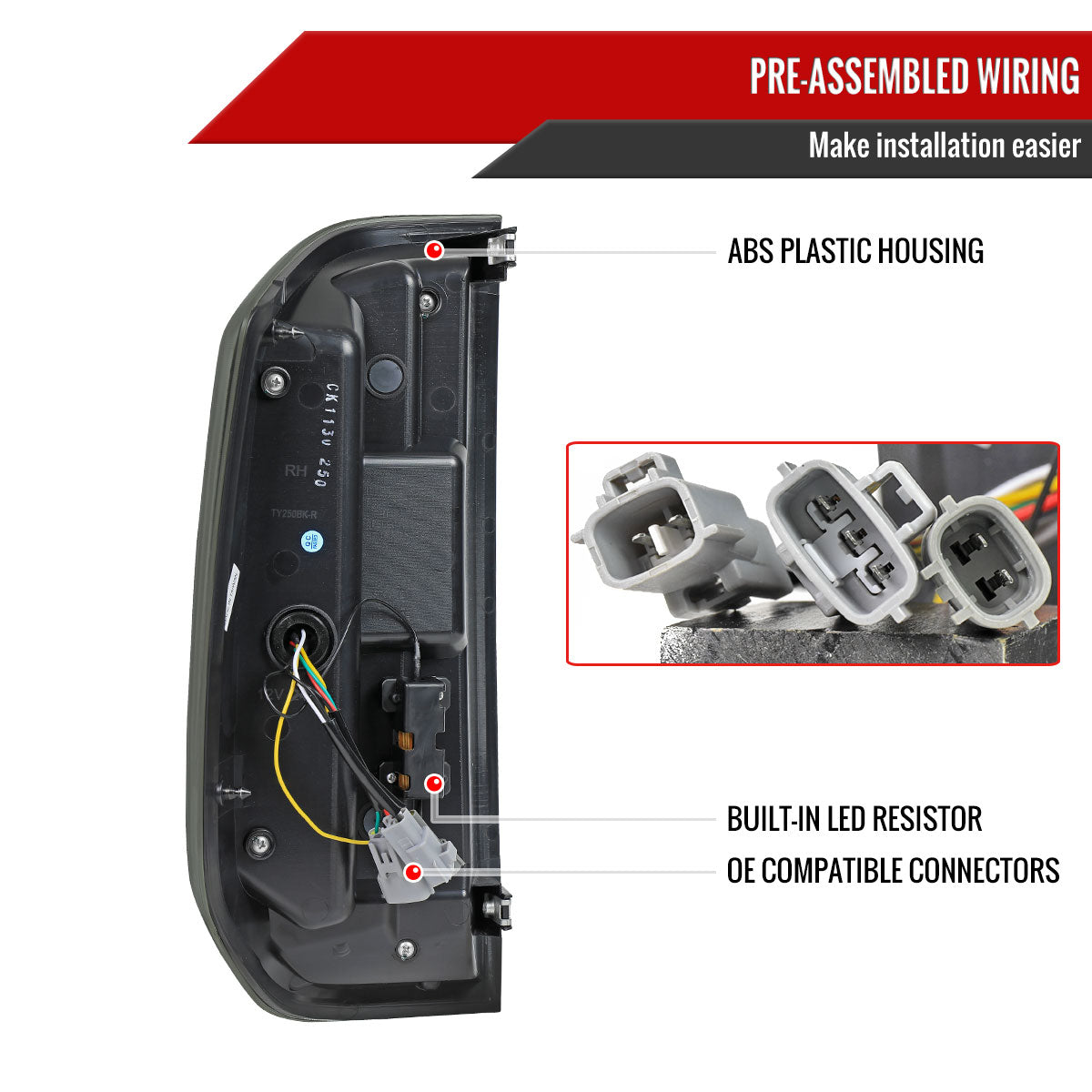2014-2021 Toyota Tundra Facelift Style Full LED Tail Lights with Sequential Turn Signal (Matte Black Housing/Smoke Lens)