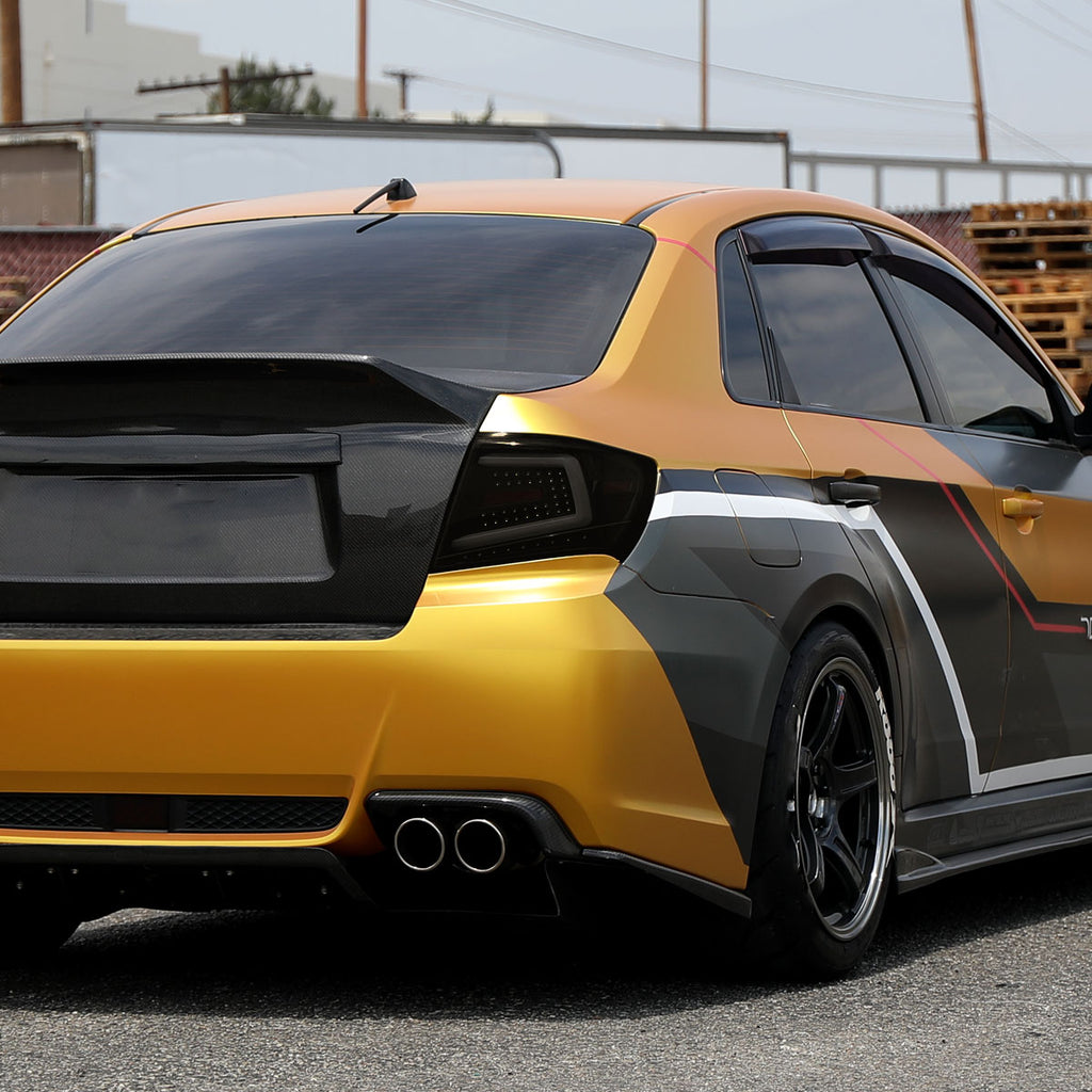 2008-2014 Subaru Impreza WRX/STI LED Sequential Turn Signal Tail Lights(Glossy Black Housing/Smoke Lens)