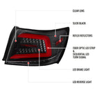 2008-2014 Subaru Impreza WRX/STI LED Sequential Turn Signal Tail Lights(Jet Black Housing/Clear Lens)