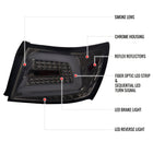 2008-2014 Subaru Impreza WRX/STI LED Sequential Turn Signal Tail Lights(Chrome Housing/Smoke Lens)