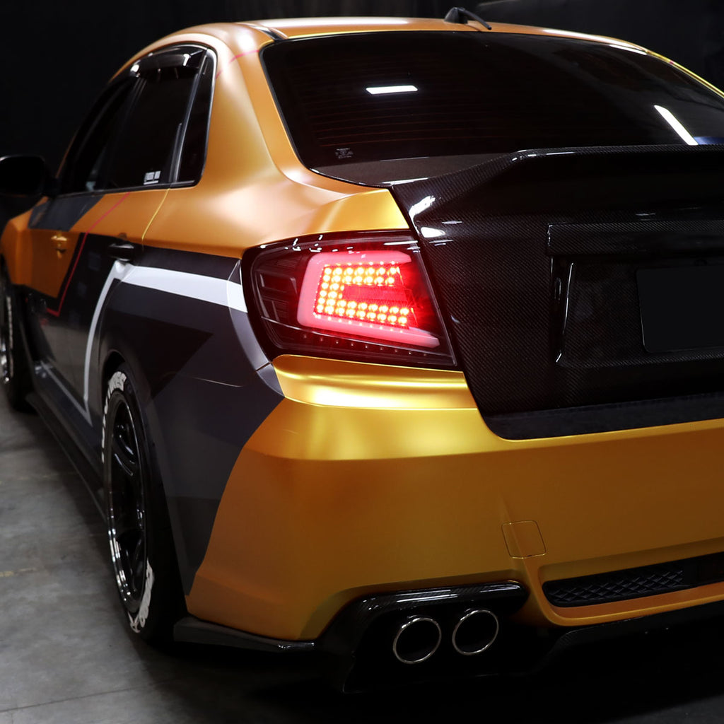 2008-2014 Subaru Impreza WRX/STI LED Sequential Turn Signal Tail Lights(Matte Black Housing/Clear Lens)