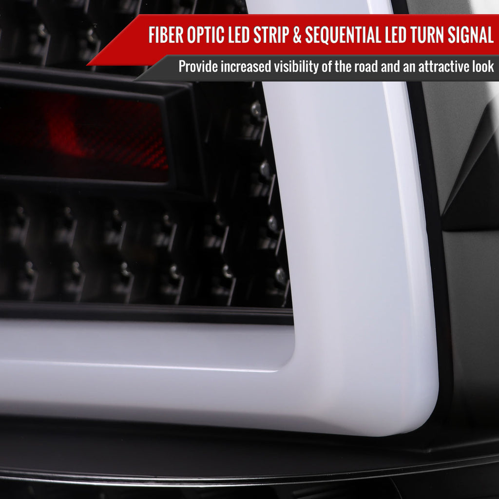 2008-2014 Subaru Impreza WRX/STI LED Sequential Turn Signal Tail Lights(Matte Black Housing/Clear Lens)