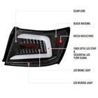 2008-2014 Subaru Impreza WRX/STI LED Sequential Turn Signal Tail Lights(Matte Black Housing/Clear Lens)