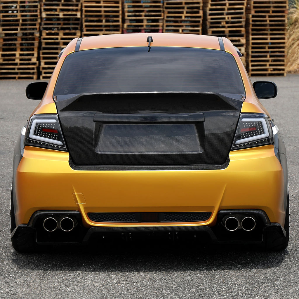 2008-2014 Subaru Impreza WRX/STI LED Sequential Turn Signal Tail Lights(Matte Black Housing/Clear Lens)