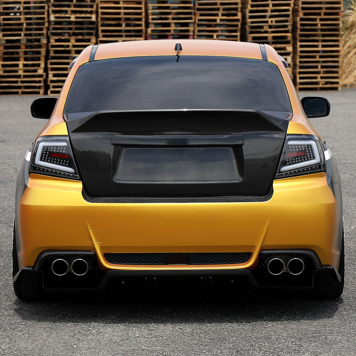 2008-2014 Subaru Impreza WRX/STI LED Sequential Turn Signal Tail Lights(Matte Black Housing/Clear Lens)