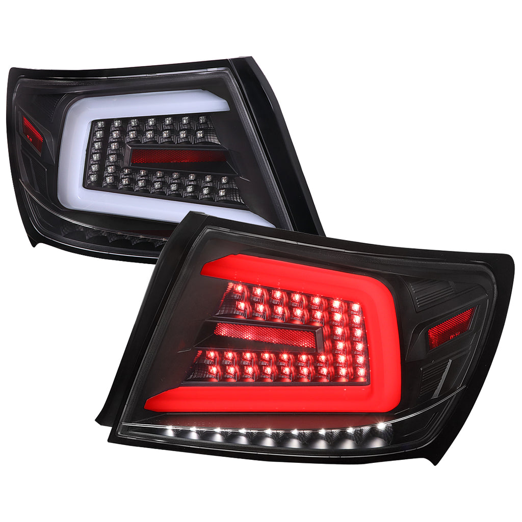 2008-2014 Subaru Impreza WRX/STI LED Sequential Turn Signal Tail Lights(Matte Black Housing/Clear Lens)