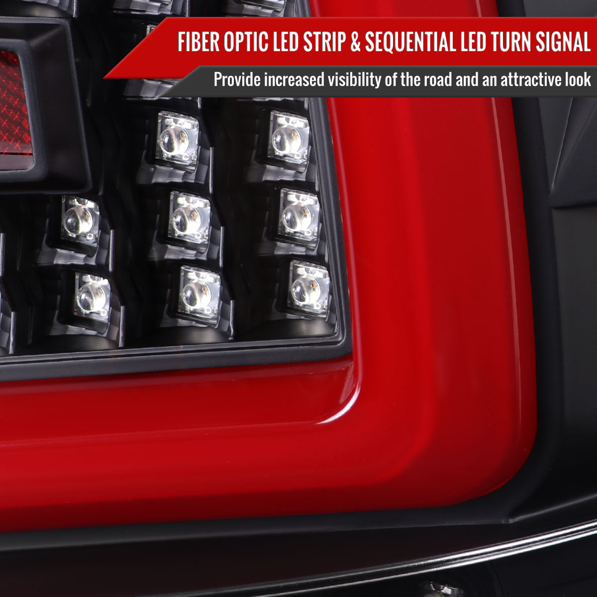 2008-2014 Subaru Impreza WRX/STI Red LED Sequential Turn Signal Tail Lights(Matte Black Housing/Clear Lens)