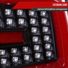 2008-2014 Subaru Impreza WRX/STI Red LED Sequential Turn Signal Tail Lights(Matte Black Housing/Clear Lens)