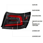 2008-2014 Subaru Impreza WRX/STI Red LED Sequential Turn Signal Tail Lights(Matte Black Housing/Clear Lens)