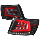 2008-2014 Subaru Impreza WRX/STI Red LED Sequential Turn Signal Tail Lights(Matte Black Housing/Clear Lens)