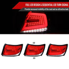 2008-2014 Subaru Impreza WRX/STI LED Sequential Turn Signal Tail Lights(Chrome Housing/Red Lens)