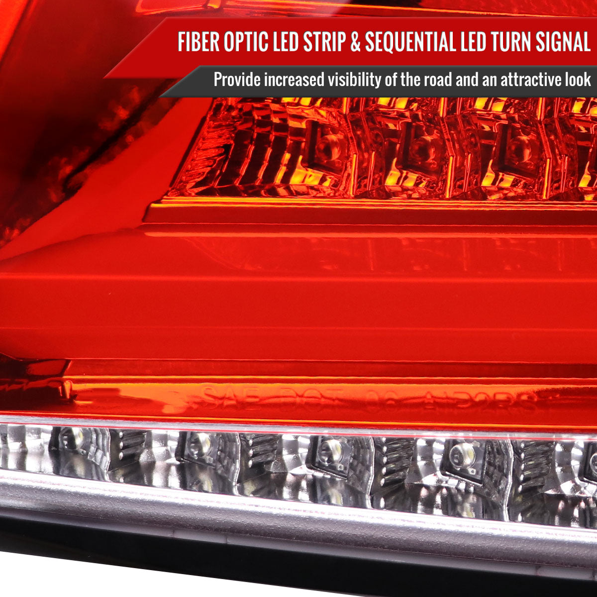 2008-2014 Subaru Impreza WRX/STI LED Sequential Turn Signal Tail Lights(Chrome Housing/Red Lens)