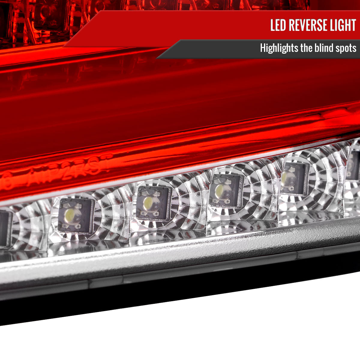 2008-2014 Subaru Impreza WRX/STI LED Sequential Turn Signal Tail Lights(Chrome Housing/Red Lens)