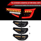 2008-2014 Subaru Impreza WRX Hatchback LED White Sequential Tube Tail Lights(Glossy Black Housing/Dark Smoke Lens)