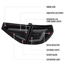 2008-2014 Subaru Impreza WRX Hatchback LED White Sequential Tube Tail Lights(Glossy Black Housing/Dark Smoke Lens)