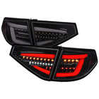 2008-2014 Subaru Impreza WRX Hatchback LED White Sequential Tube Tail Lights(Glossy Black Housing/Dark Smoke Lens)