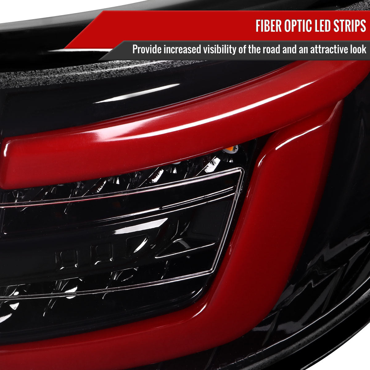 2008-2014 Subaru Impreza WRX Hatchback LED Sequential Tube Tail Lights(Glossy Black Housing/Clear Lens)