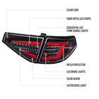 2008-2014 Subaru Impreza WRX Hatchback LED Sequential Tube Tail Lights(Glossy Black Housing/Clear Lens)