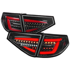 2008-2014 Subaru Impreza WRX Hatchback LED Sequential Tube Tail Lights(Glossy Black Housing/Clear Lens)