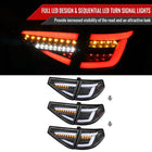 2008-2014 Subaru Impreza WRX Hatchback LED White Sequential Tube Tail Lights(Matte Black Housing/Clear Lens)