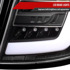 2008-2014 Subaru Impreza WRX Hatchback LED White Sequential Tube Tail Lights(Matte Black Housing/Clear Lens)