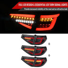 2008-2014 Subaru Impreza WRX Hatchback LED Red Sequential Tube Tail Lights(Matte Black Housing/Clear Lens)
