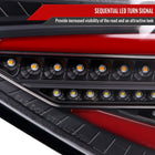 2008-2014 Subaru Impreza WRX Hatchback LED Red Sequential Tube Tail Lights(Matte Black Housing/Clear Lens)
