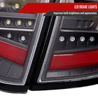 2008-2014 Subaru Impreza WRX Hatchback LED Red Sequential Tube Tail Lights(Matte Black Housing/Clear Lens)