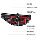 2008-2014 Subaru Impreza WRX Hatchback LED Red Sequential Tube Tail Lights(Matte Black Housing/Clear Lens)