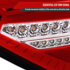 2008-2014 Subaru Impreza WRX Hatchback LED Sequential Tube Tail Lights(Chrome Housing/Red Lens)
