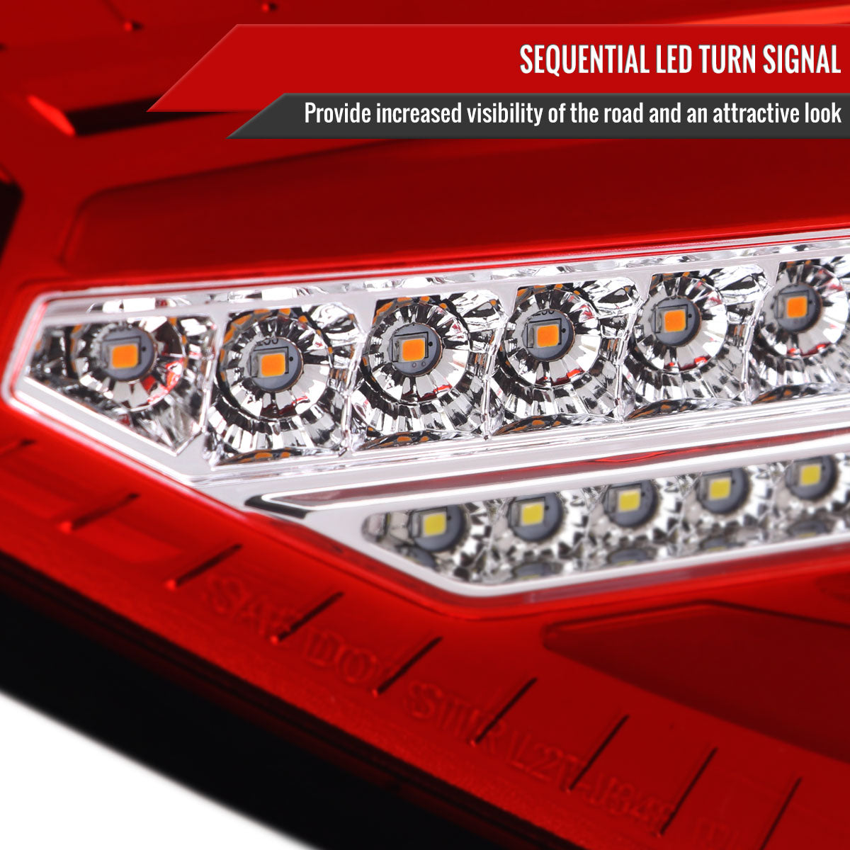 2008-2014 Subaru Impreza WRX Hatchback LED Sequential Tube Tail Lights(Chrome Housing/Red Lens)