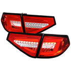 2008-2014 Subaru Impreza WRX Hatchback LED Sequential Tube Tail Lights(Chrome Housing/Red Lens)