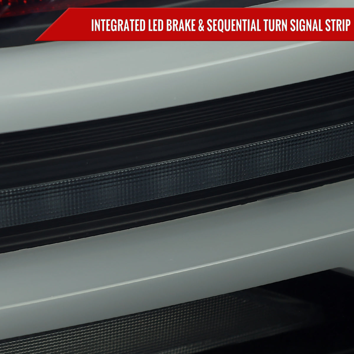 2015-2021 Subaru WRX STi Tail Light w/ Sequential Turn Signal LED Strip and LED Side Marker Brake Reverse (Black Housing / Smoked Lens)