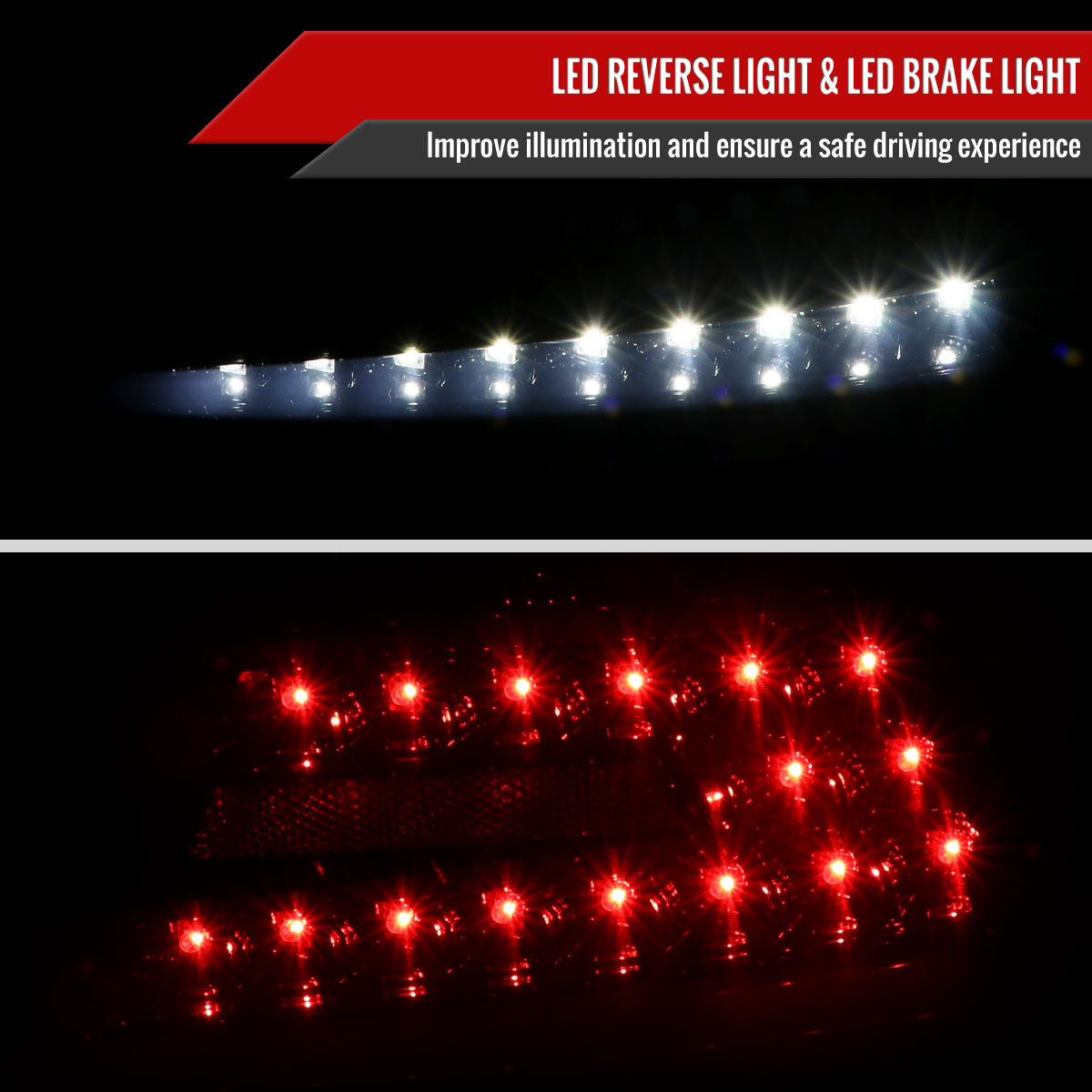 2015-2021 Subaru WRX Sequential White Bar LED Tail Lights (Glossy Black Housing/Smoke Lens)