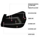 2015-2021 Subaru WRX Sequential White Bar LED Tail Lights (Glossy Black Housing/Smoke Lens)