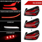 2015-2021 Subaru WRX STi Tail Light w/ Sequential Turn Signal LED Strip and LED Side Marker Brake Reverse (Black Housing / Clear Lens)
