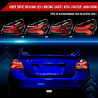 2015-2021 Subaru WRX STi Tail Light w/ Sequential Turn Signal LED Strip and LED Side Marker Brake Reverse (Black Housing / Clear Lens)