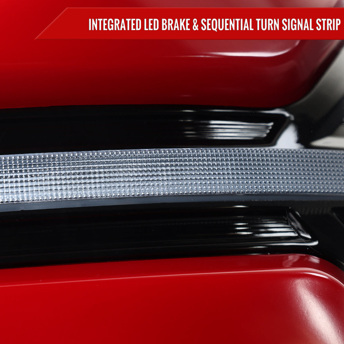 2015-2021 Subaru WRX STi Tail Light w/ Sequential Turn Signal LED Strip and LED Side Marker Brake Reverse (Black Housing / Clear Lens)
