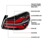 2015-2021 Subaru WRX STi Tail Light w/ Sequential Turn Signal LED Strip and LED Side Marker Brake Reverse (Black Housing / Clear Lens)