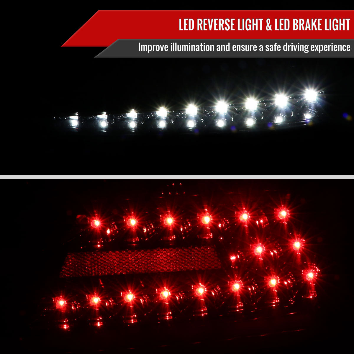 2015-2021 Subaru WRX Sequential Red Bar LED Tail Lights (Jet Black Housing/Clear Lens)