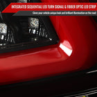 2015-2021 Subaru WRX Sequential Red Bar LED Tail Lights (Jet Black Housing/Clear Lens)