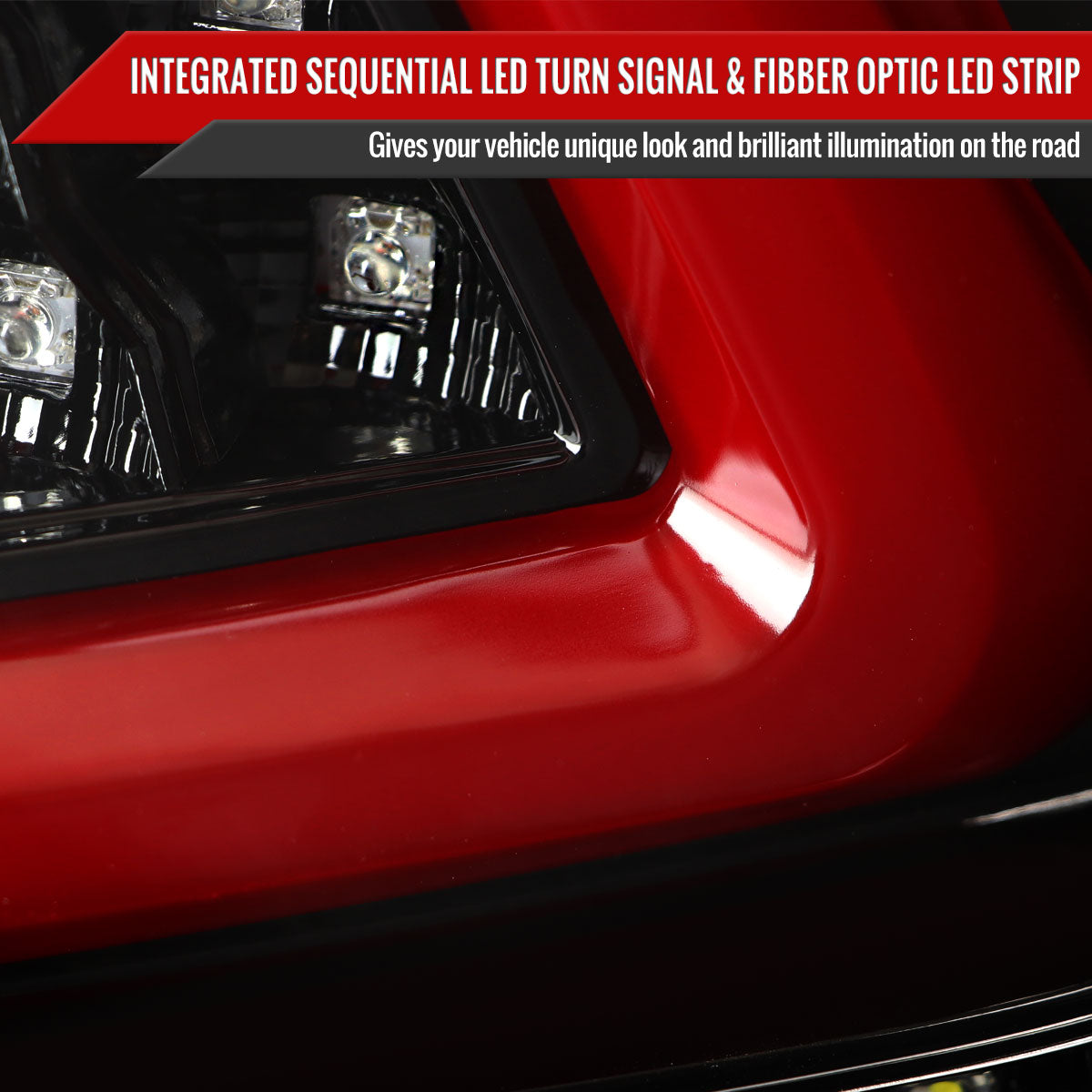 2015-2021 Subaru WRX Sequential Red Bar LED Tail Lights (Jet Black Housing/Clear Lens)