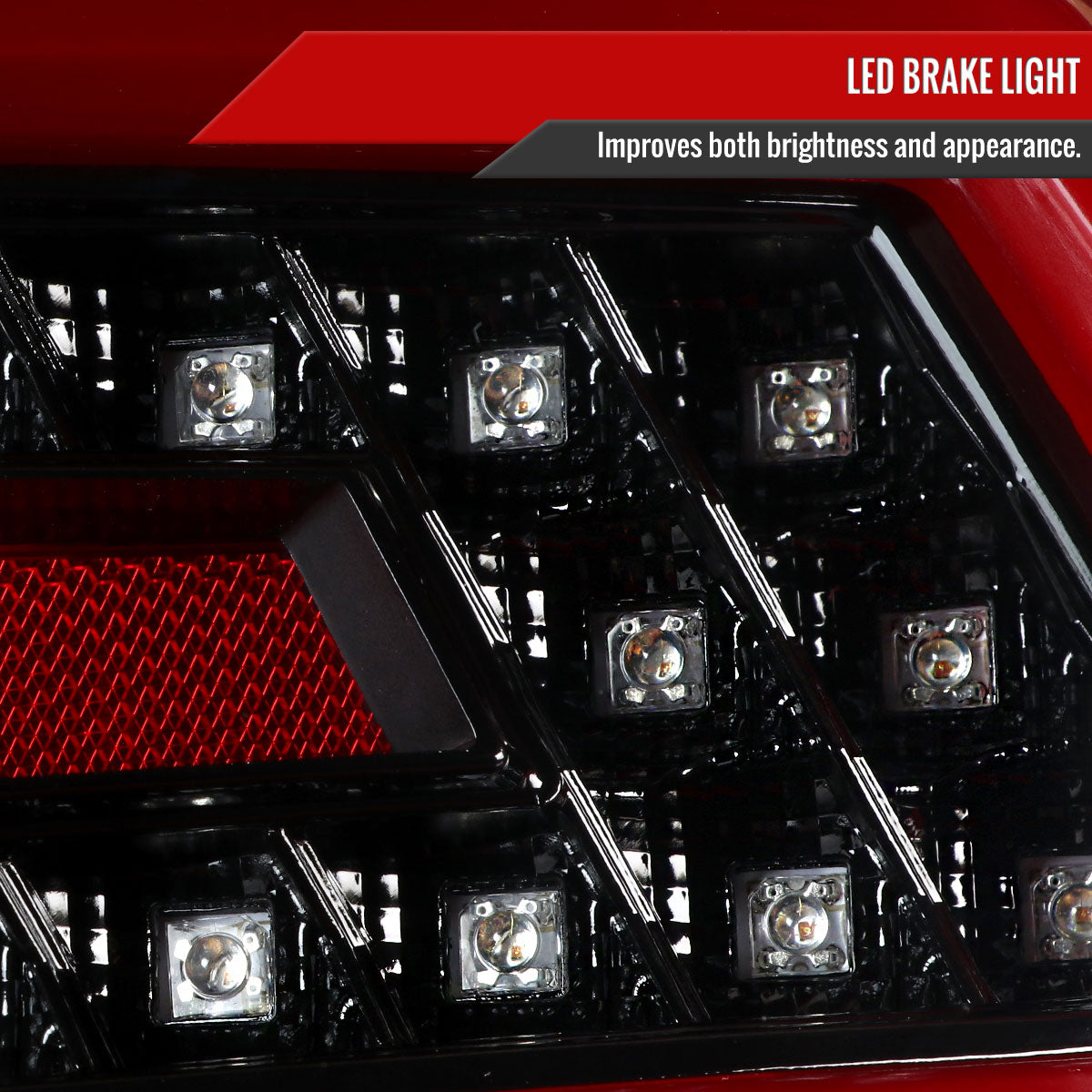 2015-2021 Subaru WRX Sequential Red Bar LED Tail Lights (Jet Black Housing/Clear Lens)