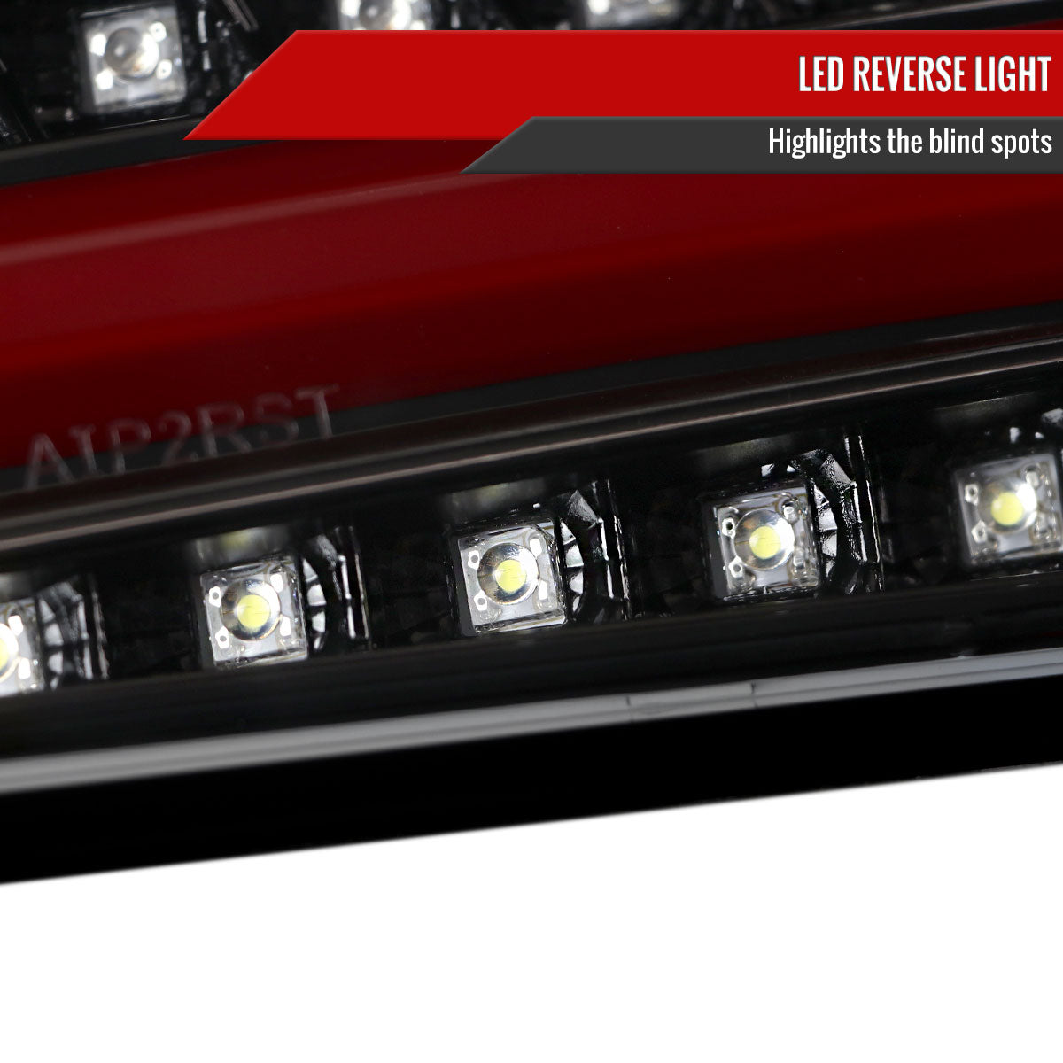 2015-2021 Subaru WRX Sequential Red Bar LED Tail Lights (Jet Black Housing/Clear Lens)